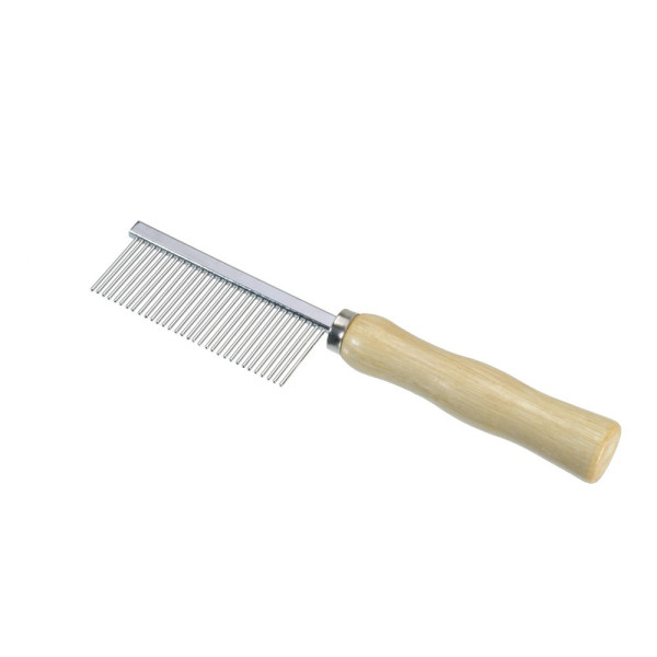 Інструмент для собак CAMON гребінець з 32 зубцями та дерев'яною ручкою
