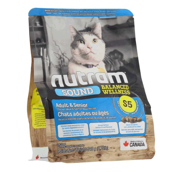 Нутрам Nutram S5 Sound BW Adult &amp; Senior Cat сухий корм для дорослих і літніх котів із проблемами сечовипускання, 340 гр (S5_(340g)