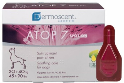 Атоп 7 Dermoscent Atop 7 Spot-on краплі за атопії, алергії шкіри у собак вагою від 20 до 40 кг, 4 піпетки