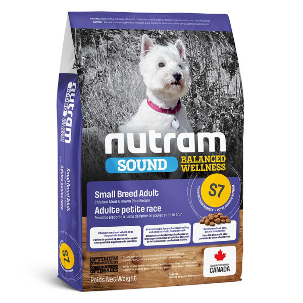 Нутрам S7 Nutram Sound BW Small Breed Adult Small Breed Dog сухий корм із куркою та рисом для дрібних дорослих собак, 20 кг (S7_(20kg)