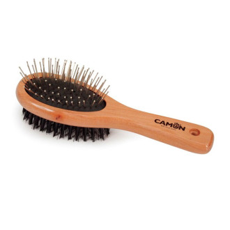 Подвійна дерев'яна пуходерка CAMON, середня, 22 см