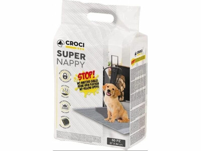 Пелюшки для собак Croci Super Nappy 84*57 з активованим вугіллям, 60 пелюшок в упаковці (C6128699)