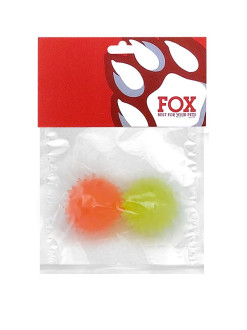 Набір іграшок для собак ТМ "FOX" "М'ячі з шипами" жовтий+оранжевий, 4 см (з запахом ванілі)
