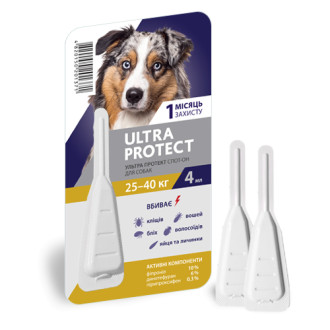 Ультра Протект для собак 25-40 кг Ultra Protect краплі від бліх і кліщів, 1 піпетка