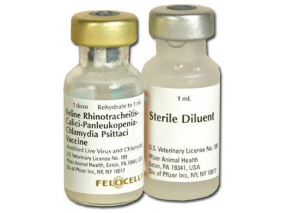 Фелоцел 4 felocell 4 вакцина проти вірусного ринотрахеїту, панлейкопенії і хламідіозу у кішок, 1 доза