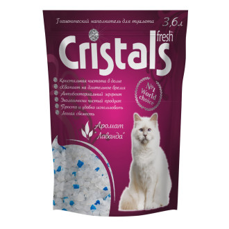Кристал Фреш Cristals Fresh силікагелевий гігієнічний наповнювач з лавандою для котячого туалету. 3,6 л (Cristal 3,6)