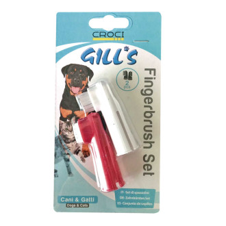 Набір Croci Gill's Fingerbrush Set Dog's & Cat's дві зубні щітки для собак і котів (C6052803)