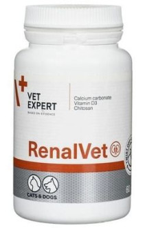 Реналвет Renalvet Vetexpert харчова добавка при захворюваннях нирок у собак і кішок, 60 капсул