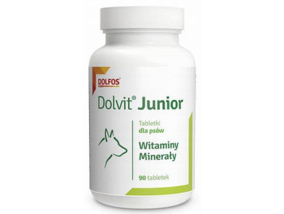 Долвiт Юніор Долфос Dolvit Junior Dolfos вітамінний комплекс для нормального росту цуценят, 90 таблеток