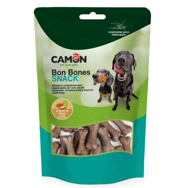 Ласощі для собак CAMON Bon Bones у вигляді кісточки зі смаком какао, 120 гр, 4,5 см