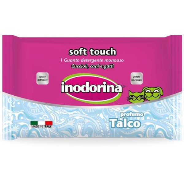 Inodorina Soft Touch Monouso Talco рукавичка з тальком для очищення шерсті у собак і котів, 1 рукавичка (2400010005)