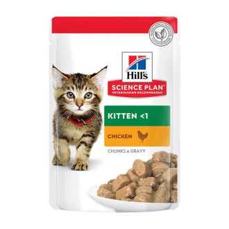 Hill's Science Plan Kitten Chicken вологий корм з куркою для кошенят до 1 року та кішок у період вагітності, 12 паучів по 85 гр
