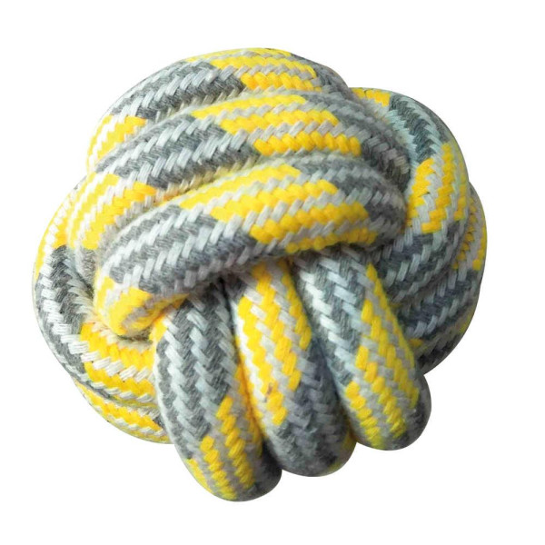 Іграшка для соб. CROCI PASTEL М'яч, канат бавовняний, жовтий, 7,5 см