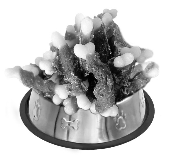 Кальцієва кістка в обгортці з качиного в'яленого м'яса 6,5см, (≈48-50шт/уп), 500г, 20шт/ящ.