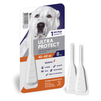 Ультра Протект для собак від 40 до 60 кг Ultra Protect краплі від бліх і кліщів, 1 піпетка