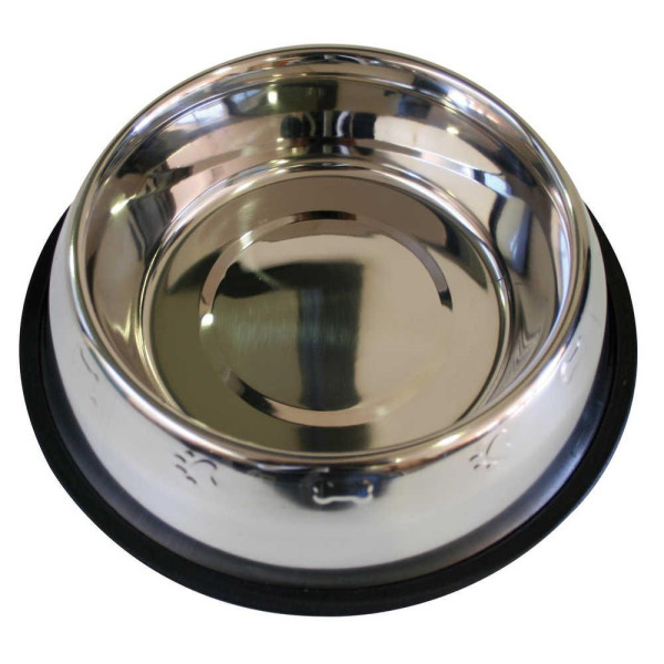 Миска CROCI з карбуванням на гумці, нерж., 0,95л, 24см