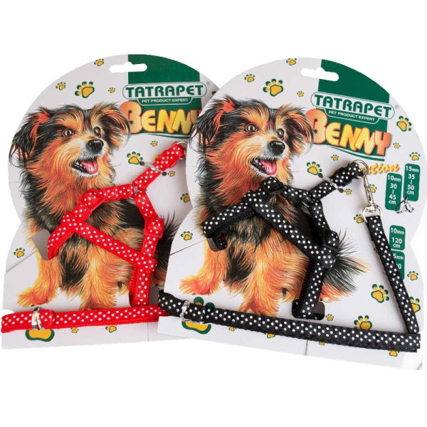 Набір TETRAPET шлея +повідець, нейлон Benny, 1х30-45/120см