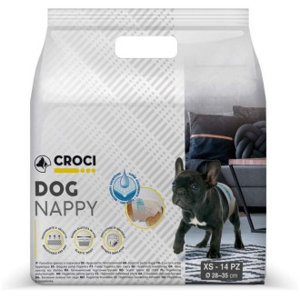 Підгузки Croci Dog Nappy XS для собак вагою 1 - 2 кг, обхват талії 28 - 35 см, 14 підгузків (C6028305)