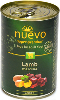 Нуево 400 гр Nuevo Dog Adult Lamb & Potato вологий корм з ягням і картоплею для собак, упаковка 6 банок (95010)