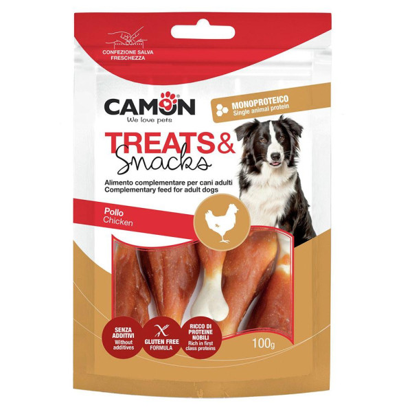 Ласощі для собак CAMON м'ясні ніжка куряча, 100 гр, 8,5 см