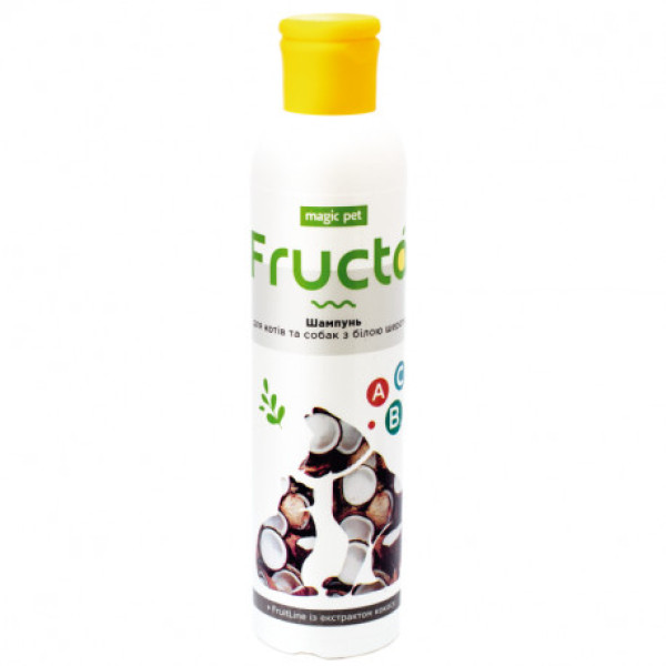 Magic Pet Fructa шампунь з екстрактом кокоса для собак і котів з білою шерстю, 220 мл (9011)