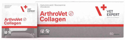 Артровет Коллаген Arthrovet Collagen Vetexpert для лікування суглобів у собак і кішок в порошку, 60 пакетиків