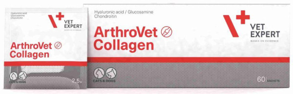 Артровет Коллаген Arthrovet Collagen Vetexpert для лікування суглобів у собак і кішок в порошку, 60 пакетиків