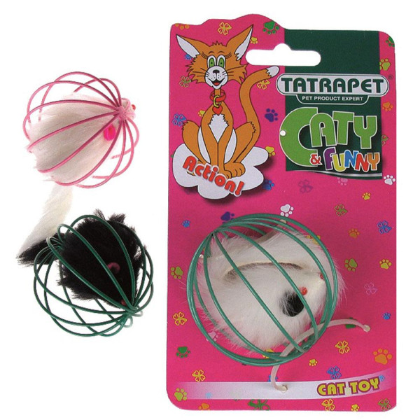 Іграшка для котів TETRAPET Caty funny мишка в металевому шару, 6 см