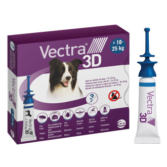 Вектра 3D 10 - 25 кг Vectra 3D краплі від бліх, кліщів, комарів для собак, 1 піпетка