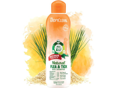 Шампунь Максимальна сила TropiClean Natural Flea & Tick Maximum Strenght від бліх і кліщів для собак, 592 мл (202573)