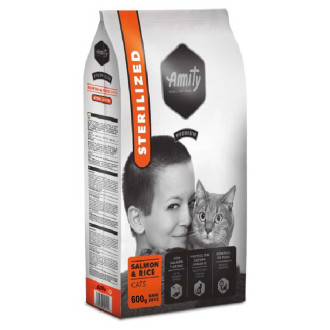 Аміті Amity Cat Sterilized Salmon & Rice сухий корм із лососем і рисом для стерилізованих котів, 600 гр