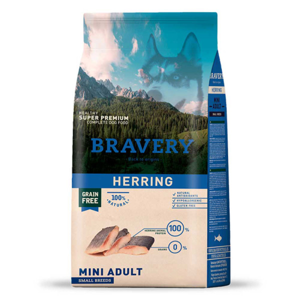 Бравері Bravery Herring Adult Dog Mini сухий корм з оселедцем для собак дрібних порід, 2 кг (0647)