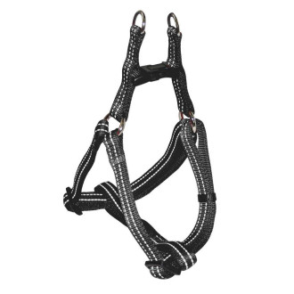 Шлея CROCI SOFT REFLECTIVE, світловідбиваюча, м'яка, чорна, нейлон, 65-80x2,5 см