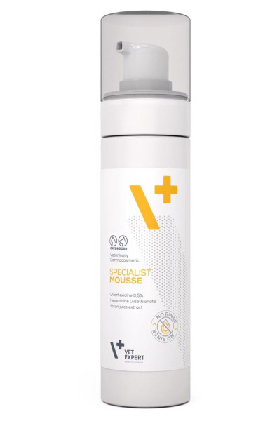 VetExpert Specialist Mousse мус для сухого очищення шкіри та вовни кішок та собак, 150 мл