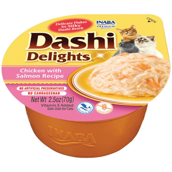 Ласощі INABA "DASHI Delights" для котів, курка з  лососем, 70 гр