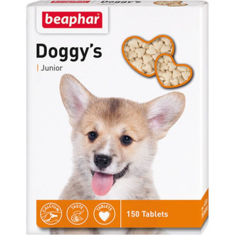 Доггіс Юніор Беафар Beaphar Doggy's Junior вітамінізовані ласощі для цуценят, 150 таблеток