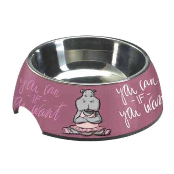 Миска CROCI MILAMINE HIPPO, нержавіюча, гумова основа , зміна чаша 0,40л, 24 см