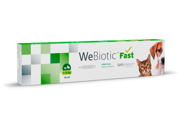 WeBiotic Fast Wepharm оральна паста для підтримки травної функції при хронічній діареї у собак та котів, 15 мл