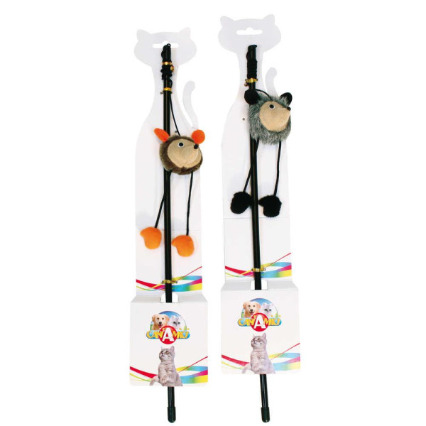 Іграшка для котів CROCI STICK Дразнилка лісові звірі, 46 см