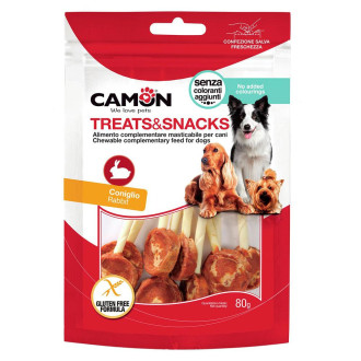 Ласощі для собак CAMON м'ясні льодяник на кісточці з кролика, 80 гр, 8,5÷9,5 см