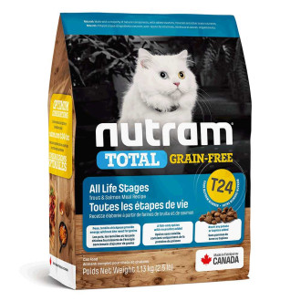 Нутрам Nutram T24 Total GF All Life Stages Salmon & Trout сухий корм із лососем і фореллю для котів, 1,13 кг (T24_(1,13kg)