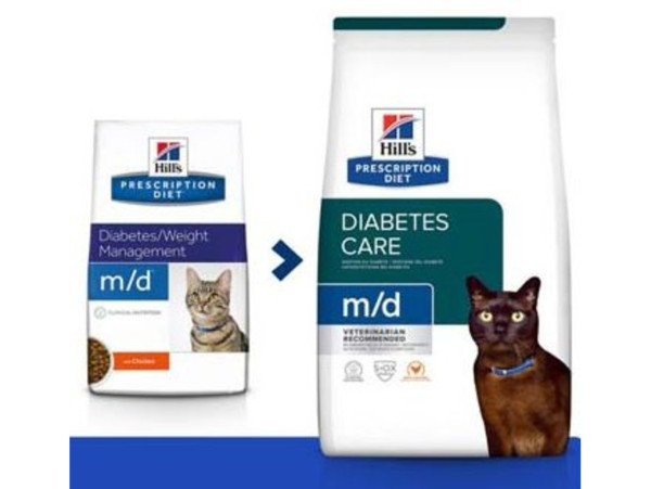 Хілс Hill's PD Feline M/D Diabetes Care лікувальний корм для котів у разі цукрового діабету та ожиріння, 1,5 кг (605918)