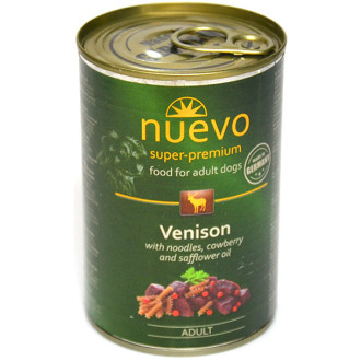 Нуево 400 гр Nuevo Adult Dog Venison консервований корм з олениною, брусницею, сафлоровою олією для собак (95001)