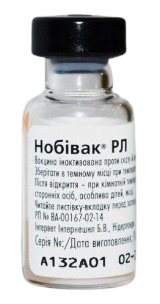 Нобівак РЛ Nobivak RL вакцина проти сказу та лептоспірозу собак, 1 доза