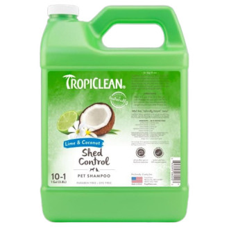 Шампунь Лайм і Кокос TropiClean Deshedding Lime & Coconut зволожуючий для полегшення линьки у собак і котів, 3,8 л, концентрат 1:10 (060203)