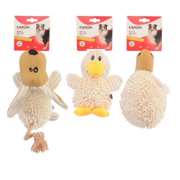 Іграшка для собак CAMON качка, собака та черепаха плюшеві з пищалкою, 25 см