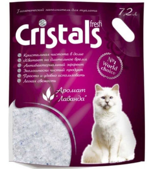 Кристал Фреш Cristals Fresh силікагелевий гігієнічний наповнювач із лавандою для котячого туалету, 7,2 л (Cristal 7,2)