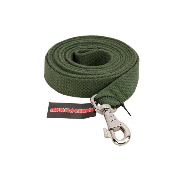 Повідець брезентовий "Пухнастики" зелений 25 мм/3 м