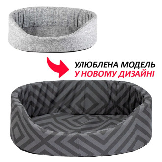 Лежак Пухнастики 54*40*13 см для котів та дрібних собак, колір сірий (ММ-6)