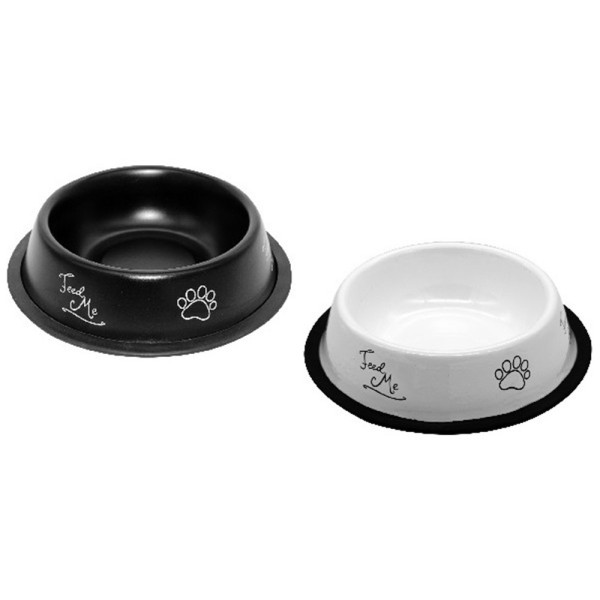 Миска з нержавіючої сталі,(чорна/біла)  0,7л /16 см